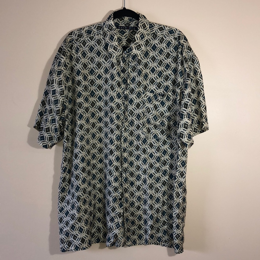 L Excetera Vintage print 100% Silk Shirt